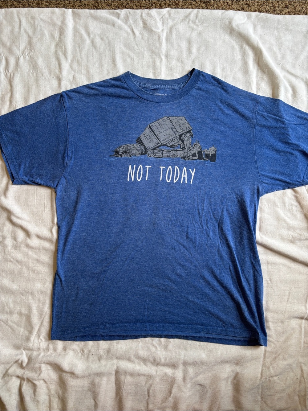 Men's Blue Graphic Tee - "Not Today"